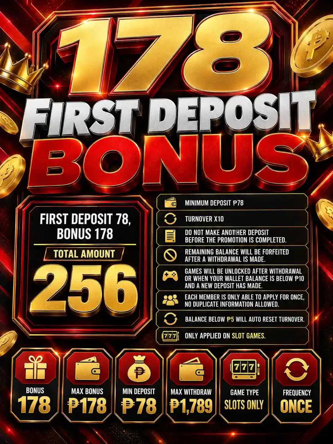 178 First Deposit Bonus